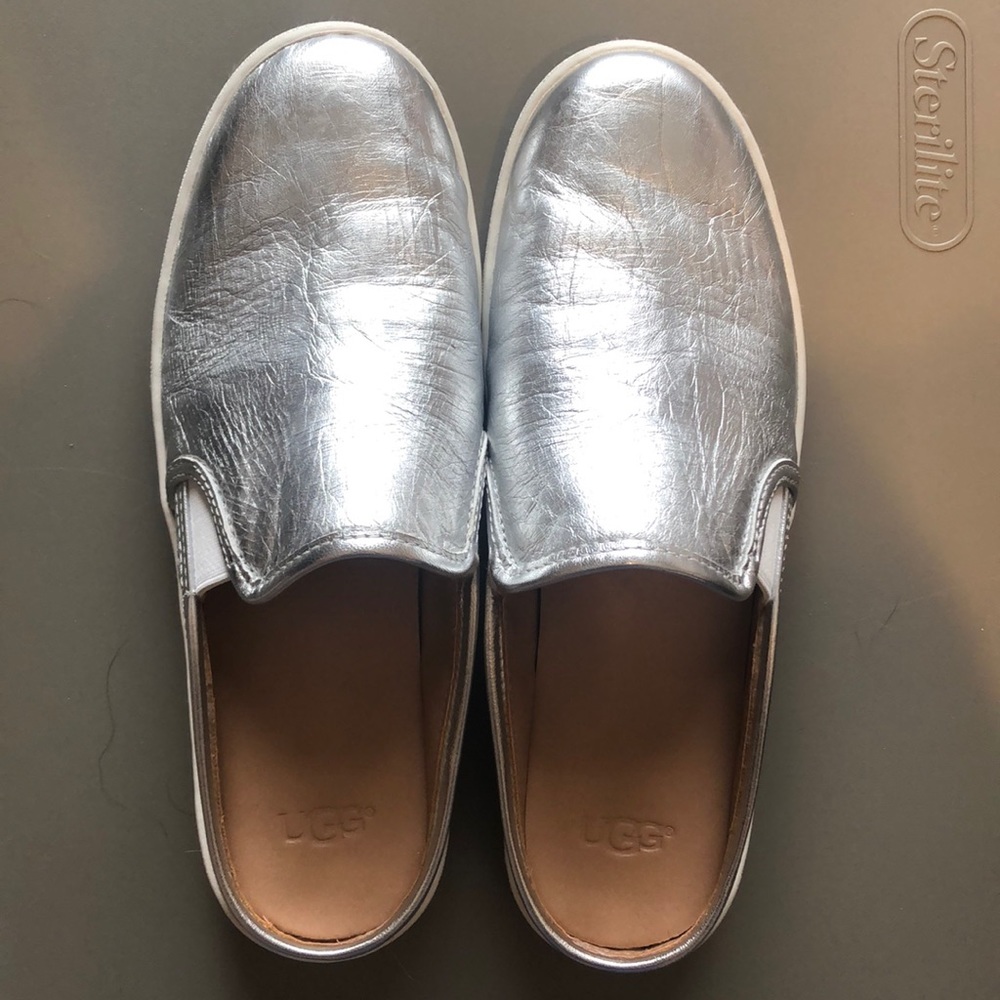 Silver Ugg Slides